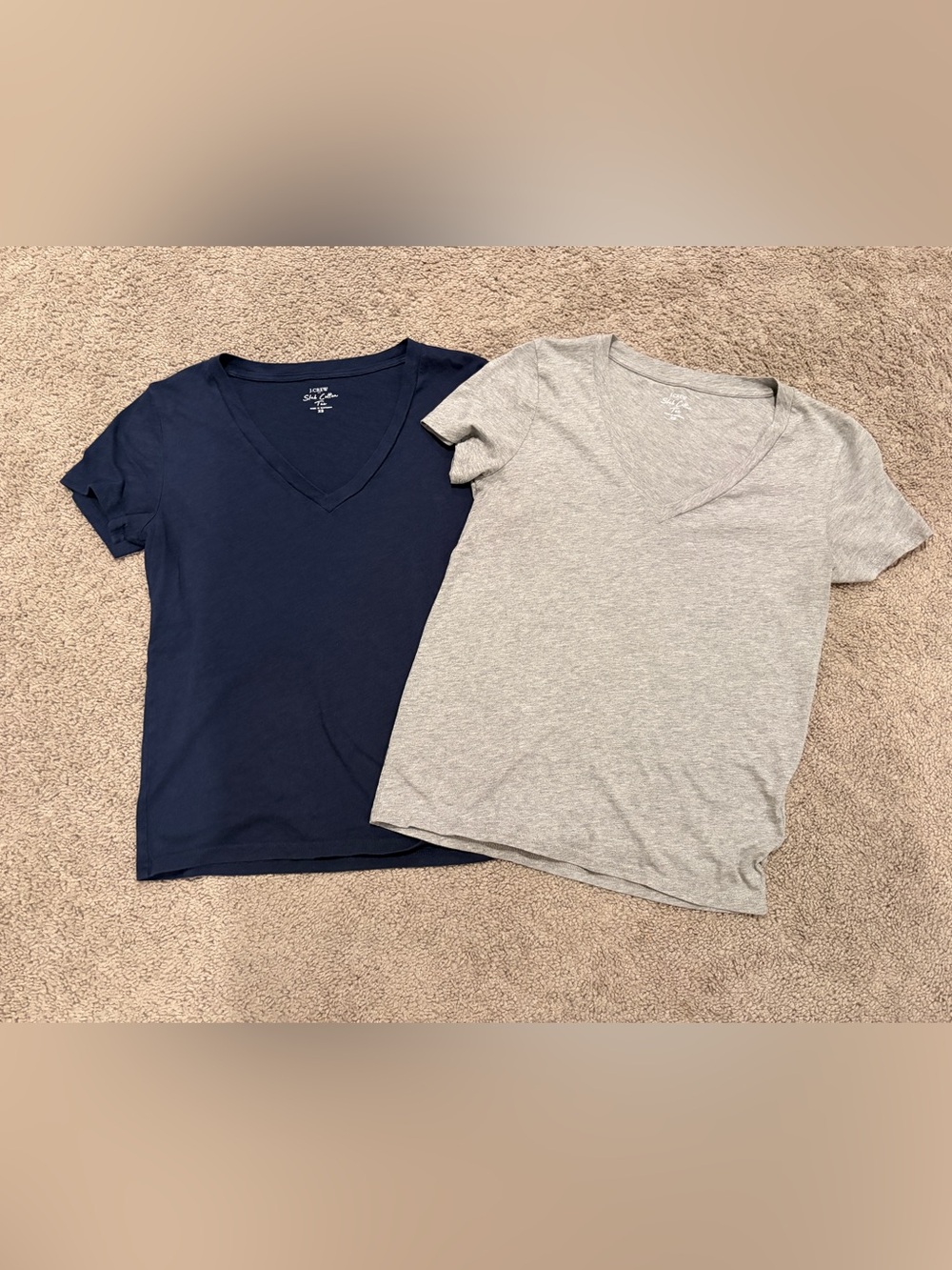 J. Crew Girls' V-Neck Tees in Navy & Light Gray